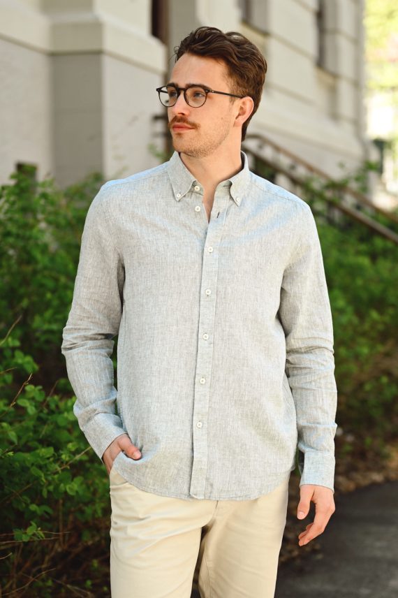 Jitloff Linen Shirt LS, Light Green