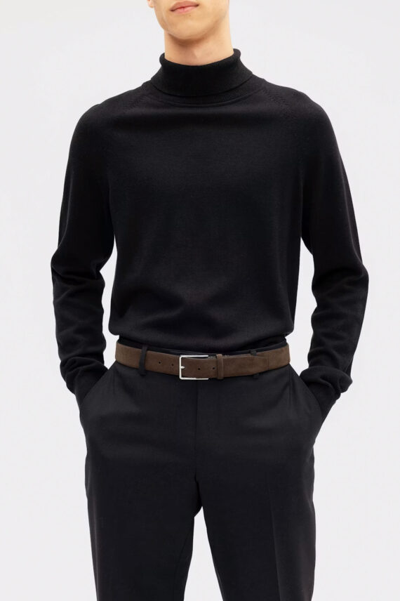 Bos Suede Belt, Mørkebrun