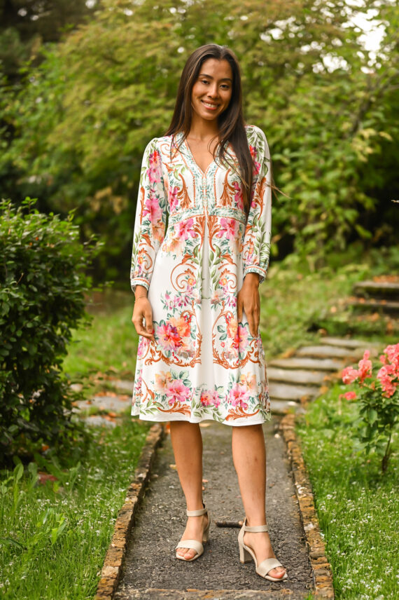 Sariah Jersey Midi Dress, Ivory