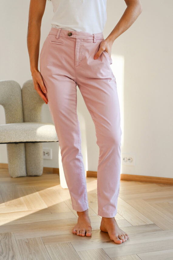 Anika Support Cropped Chino, Pale Rose