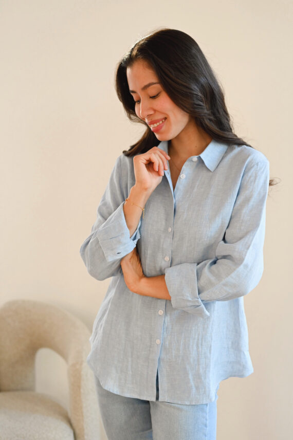 Bella Linen Shirt, Lys Blå