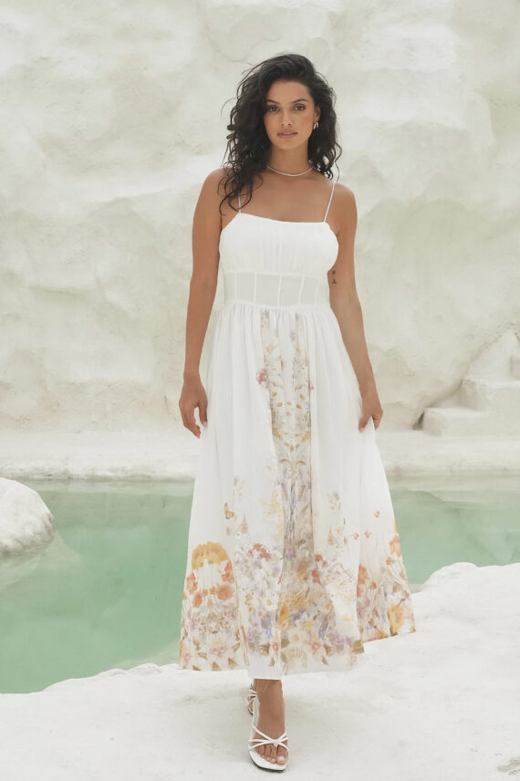 Bernadette Midi Dress, Misty Garden