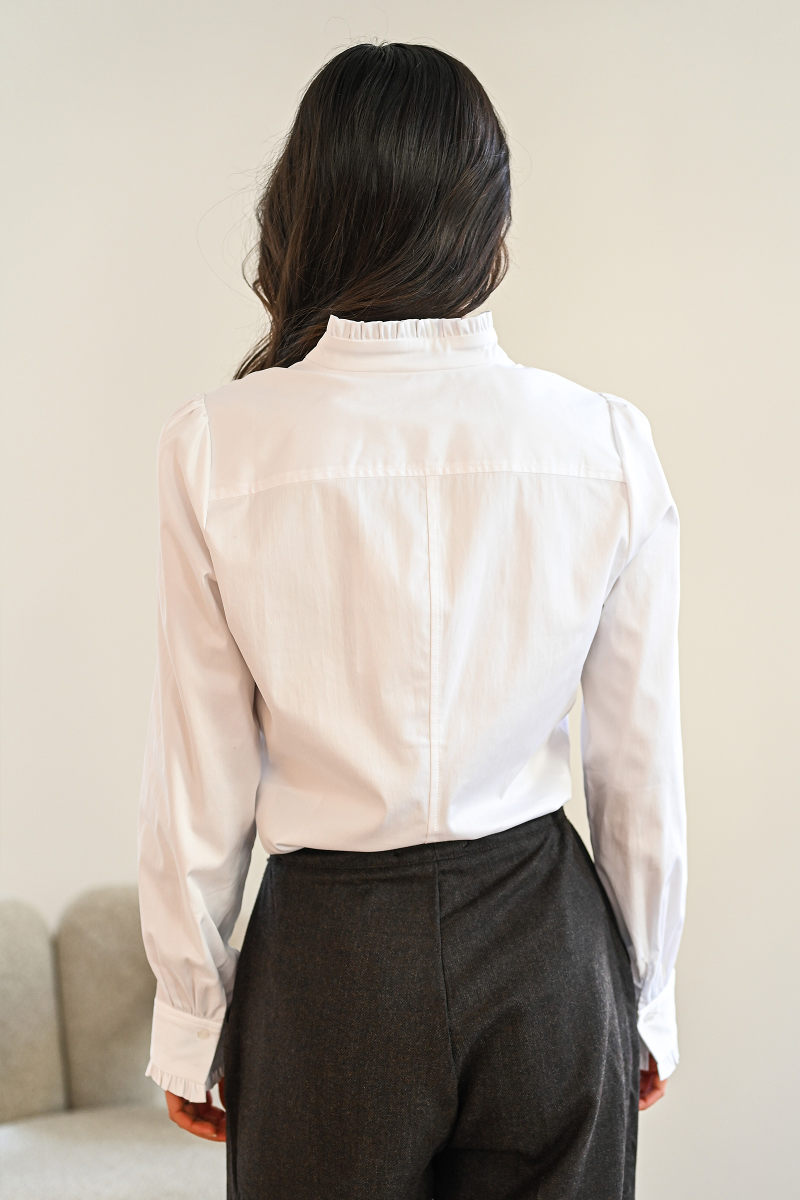 Cally Frill Shirt, Pure White - Bilde 7