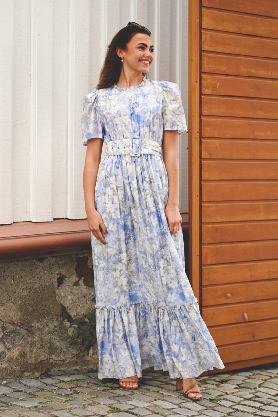 Sophie Puff Maxi Dress, Wisteria Kiss