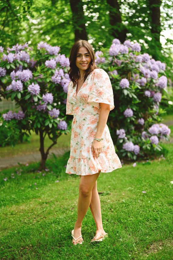 Celina Mini Dress, Peony Pop Orange