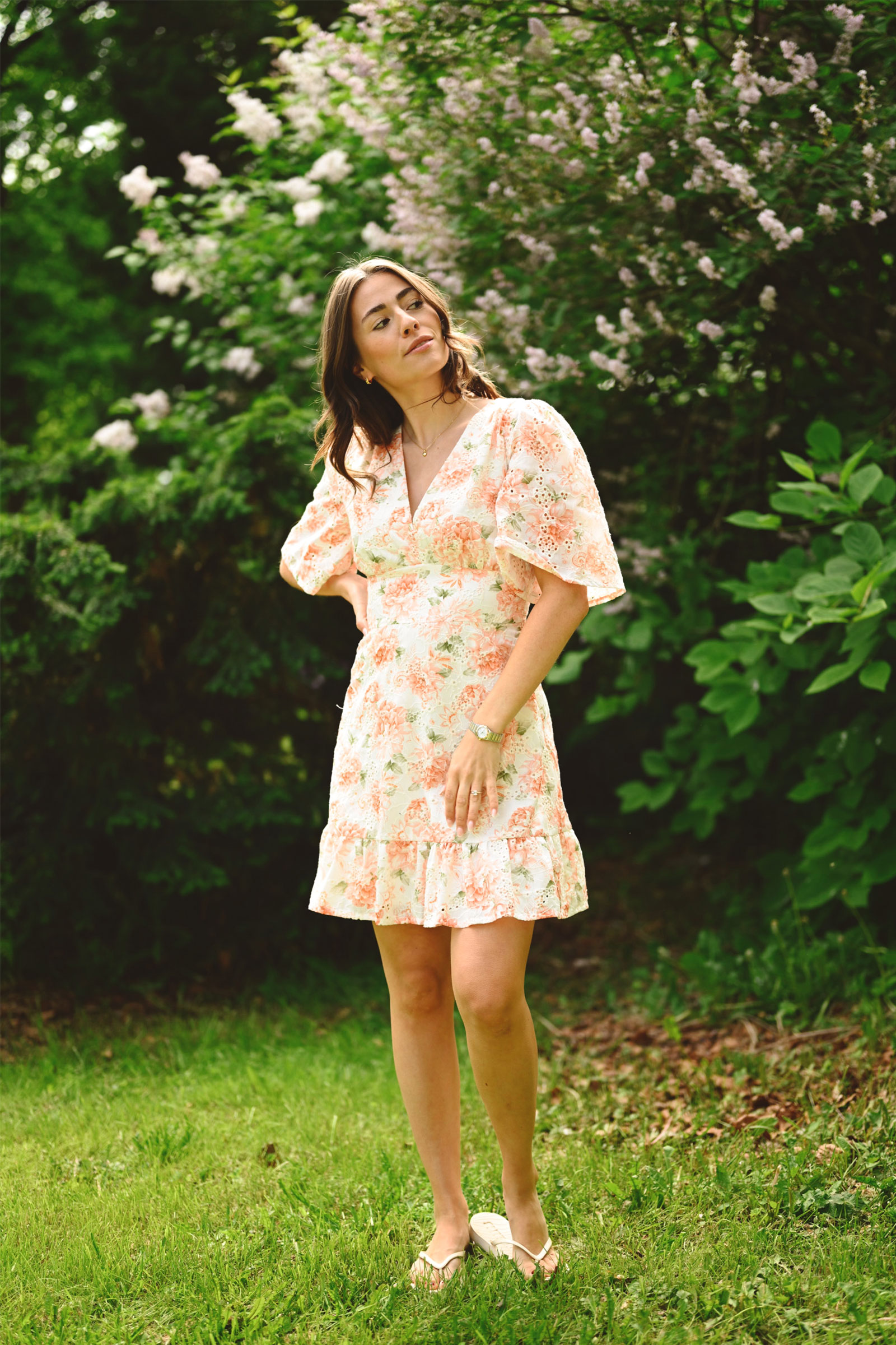 Celina Mini Dress, Peony Pop Orange - Bilde 5