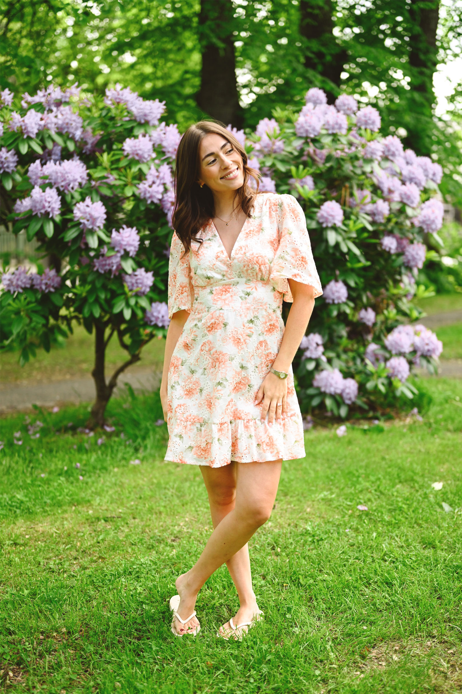 Celina Mini Dress, Peony Pop Orange - Bilde 3