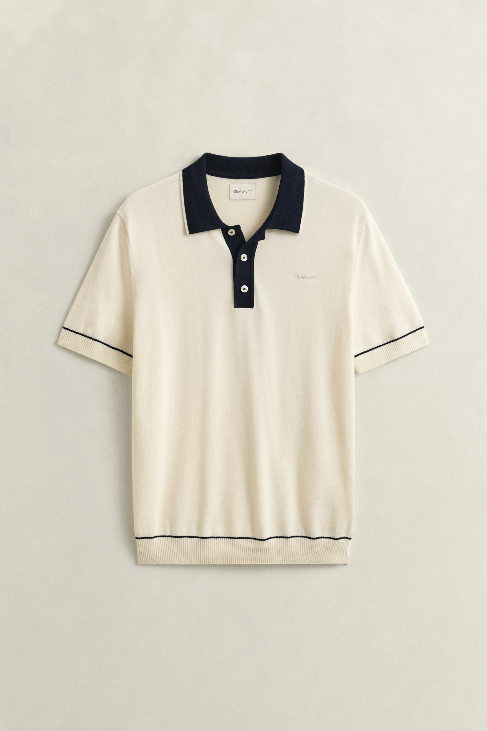 Cotton Modal Polo, Cream - Bilde 4
