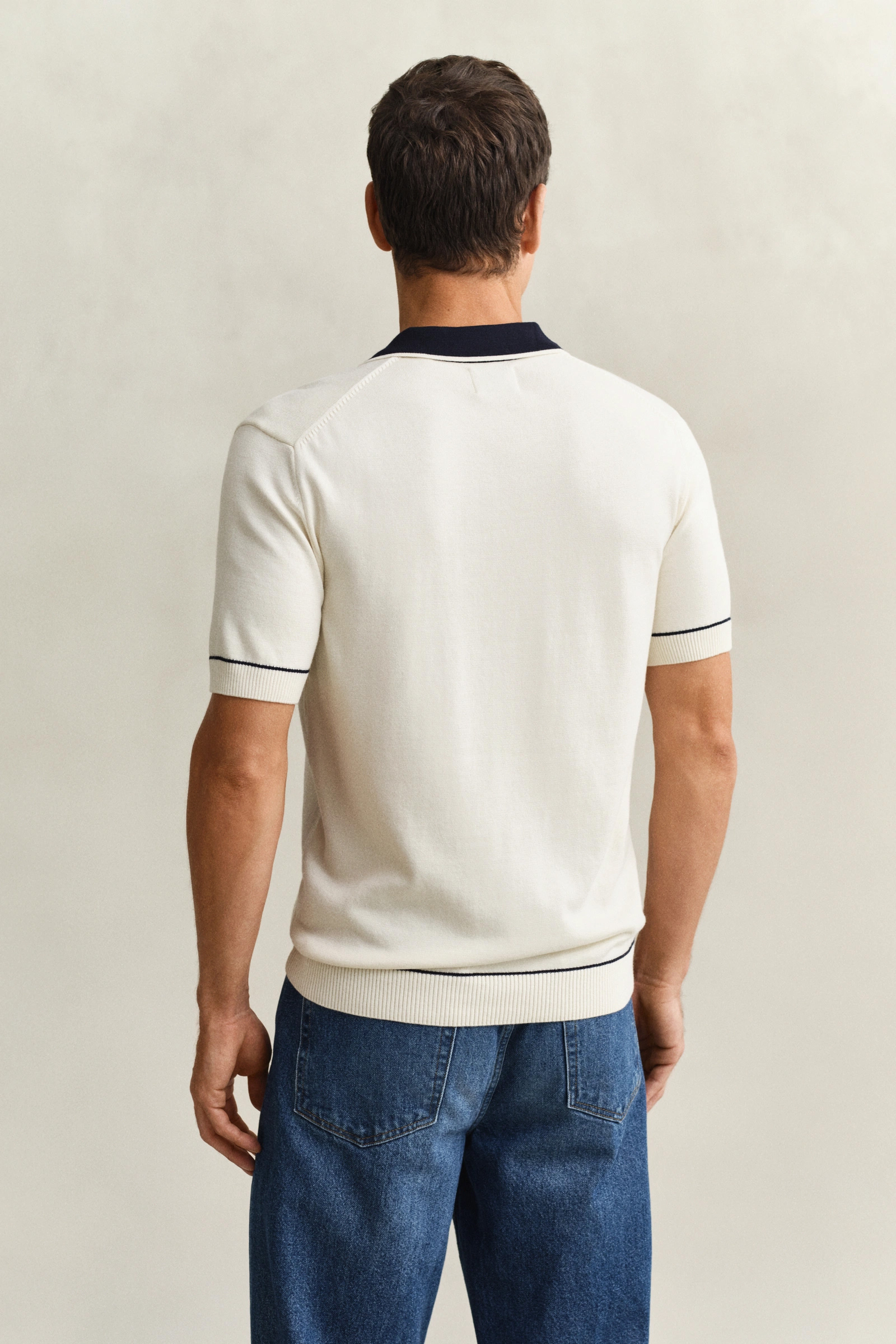 Cotton Modal Polo, Cream - Bilde 2