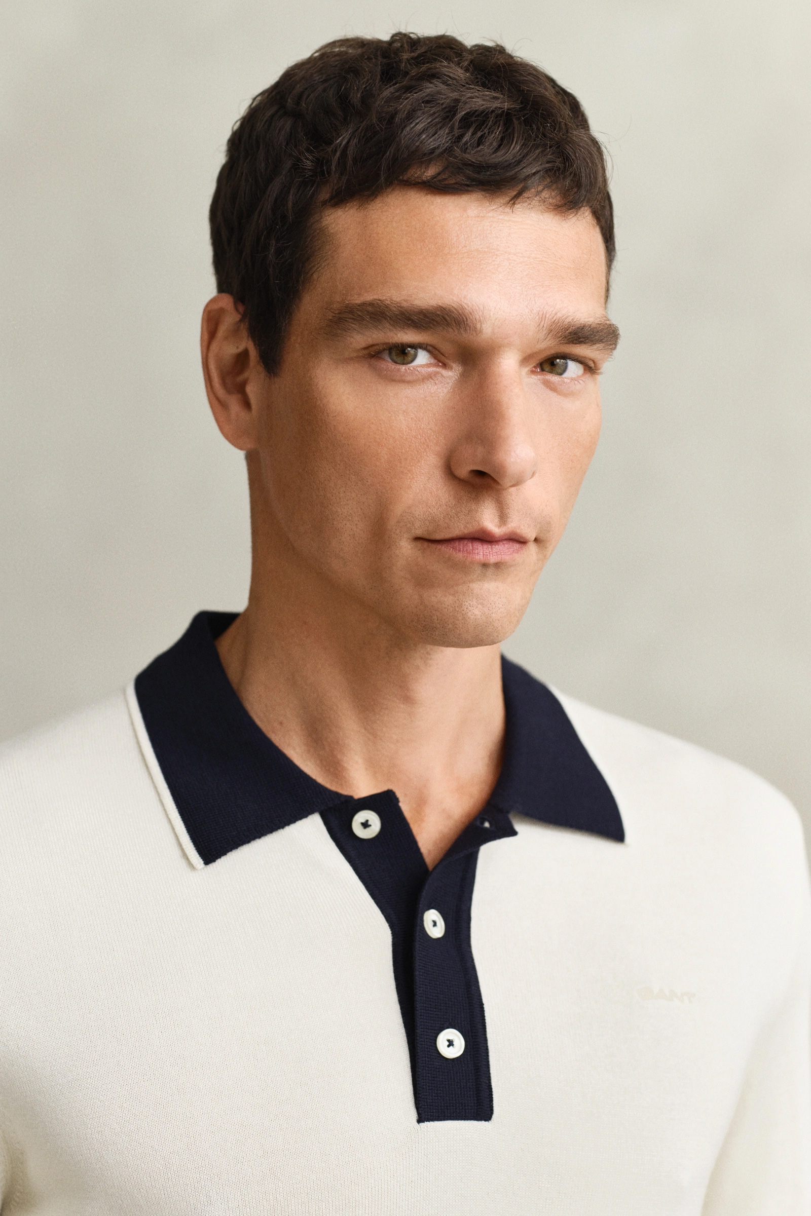 Cotton Modal Polo, Cream - Bilde 3