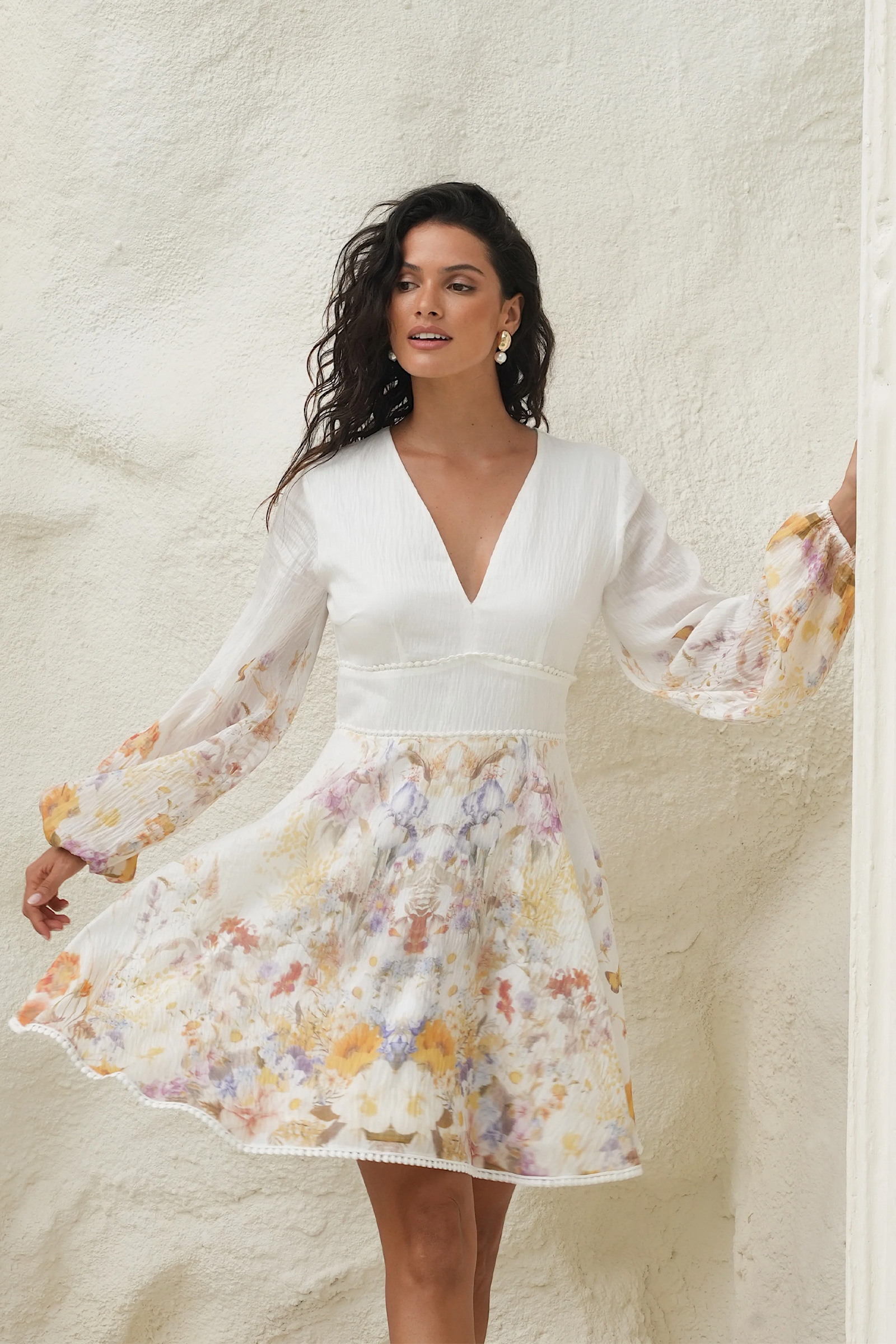 Freya Mini Dress, Misty Garden