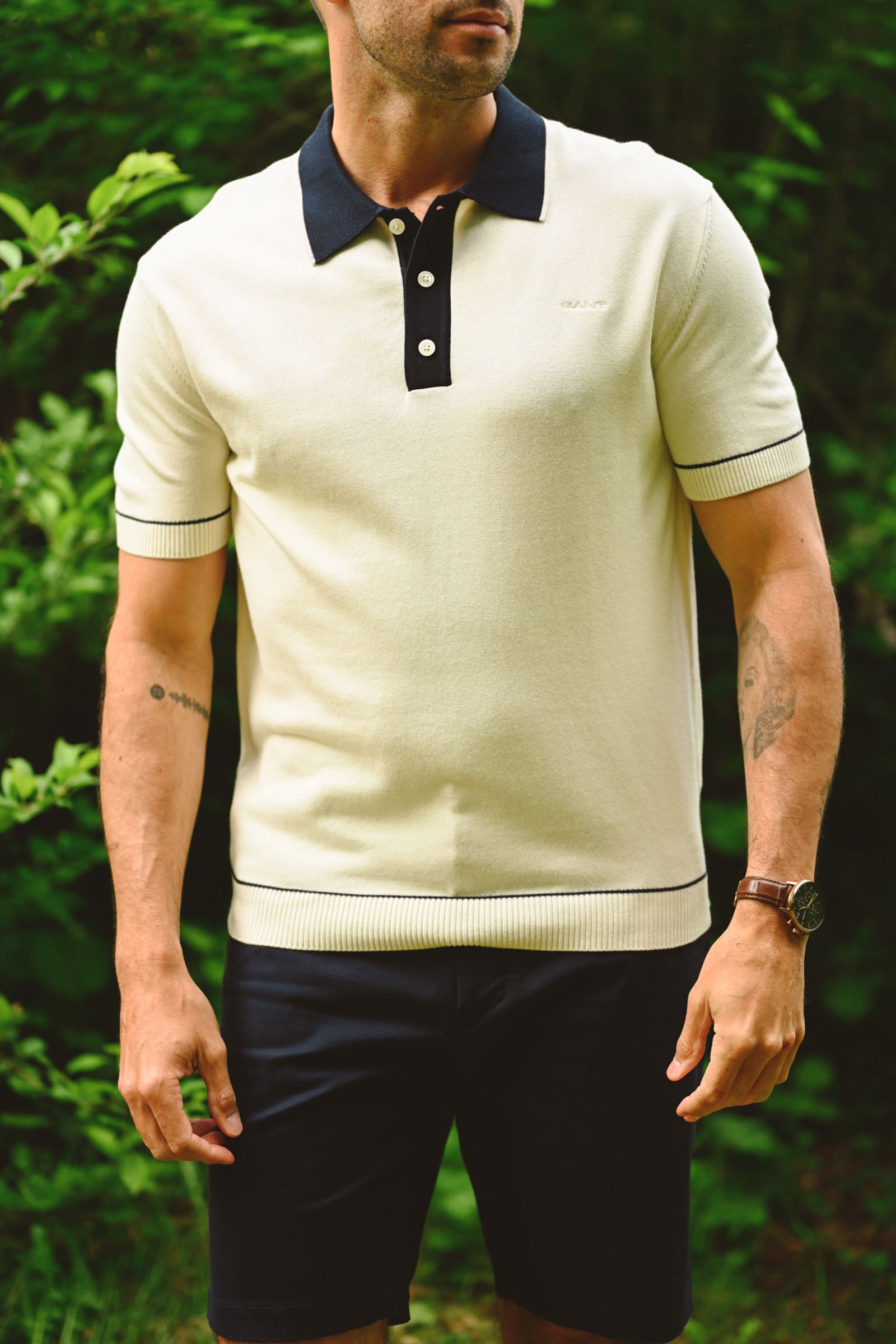 Cotton Modal Polo, Cream - Bilde 4