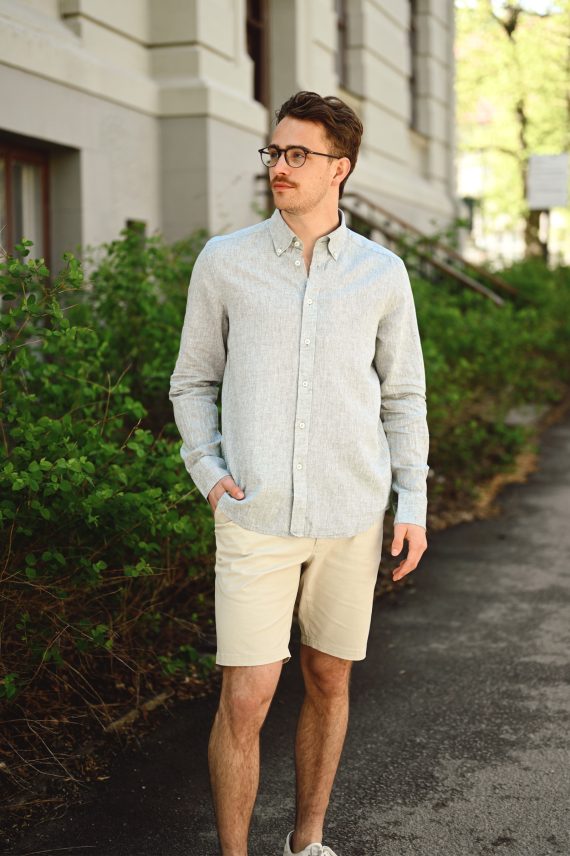 Jitloff Linen Shirt LS, Light Green