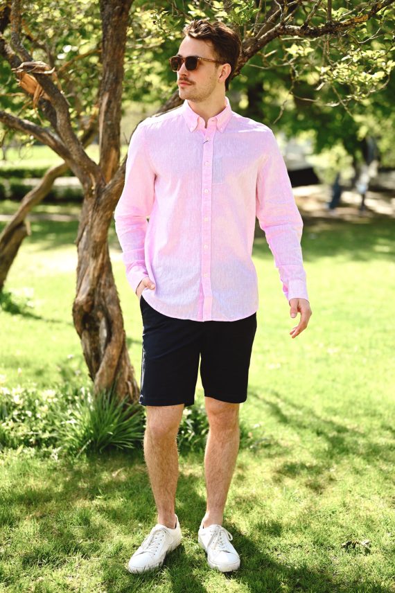Jitloff Linen Shirt LS, Pink