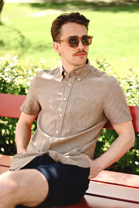 Jitloff Linen Shirt SS, Brown