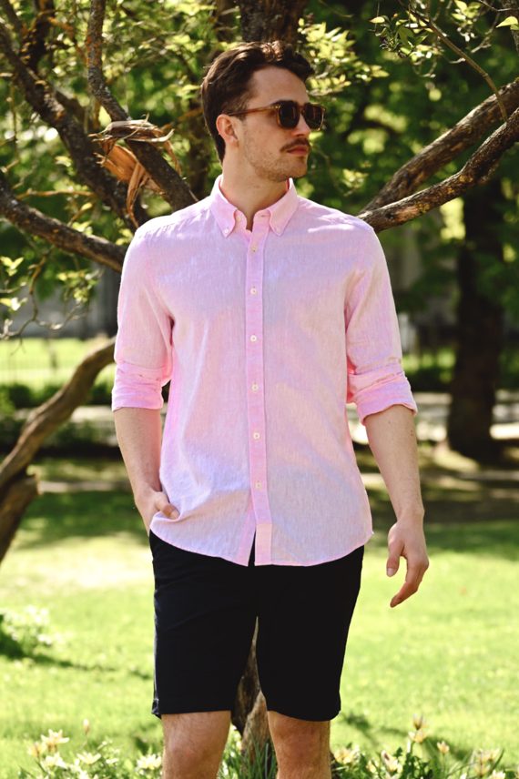 Jitloff Linen Shirt LS, Pink