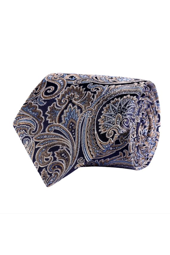 Paisley Jaquard Silk Tie, Beige