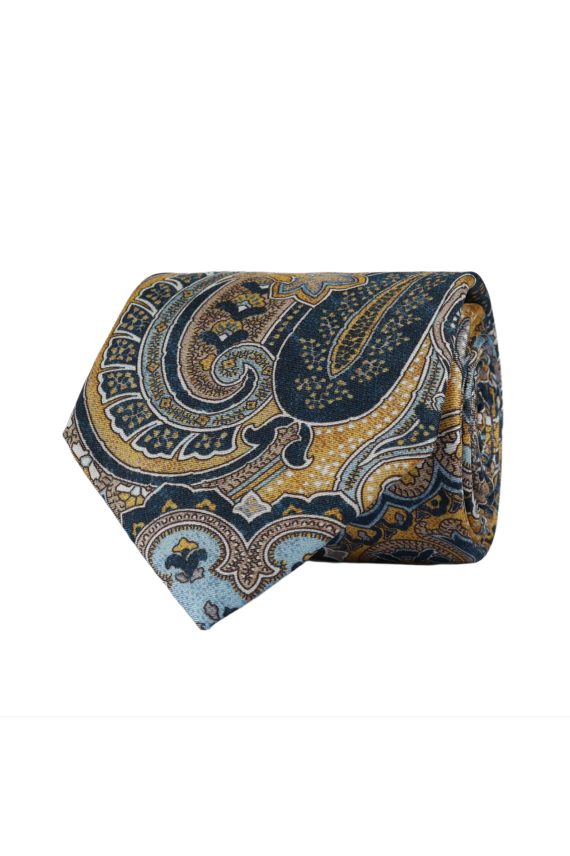 Paisley Silk Tie, Yellow Melange