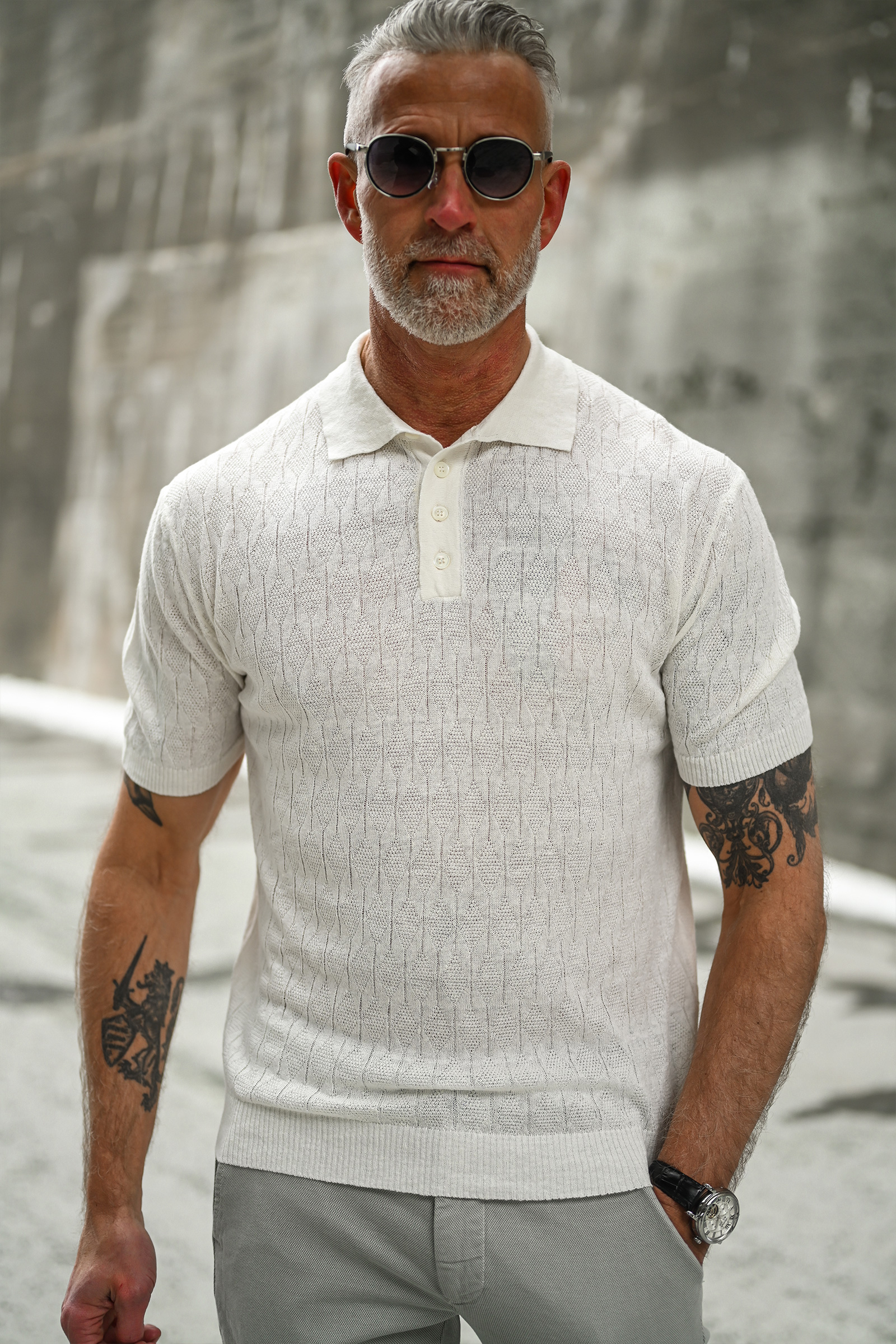 Polo Manica Corta, Krem - Bilde 4