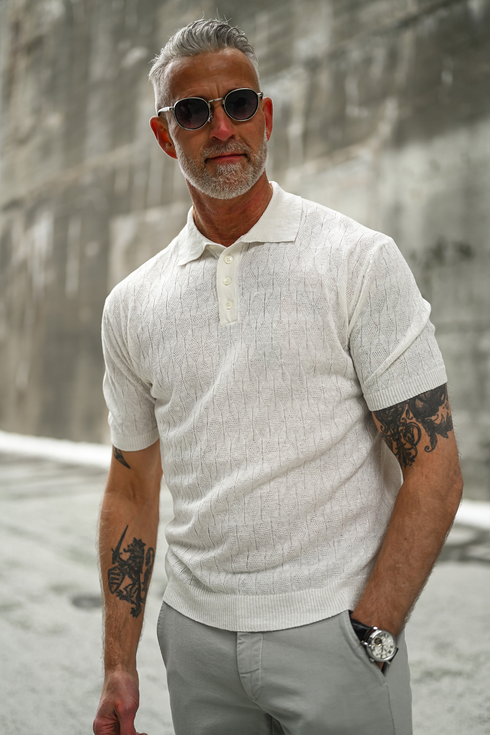 Polo Manica Corta, Krem - Bilde 3