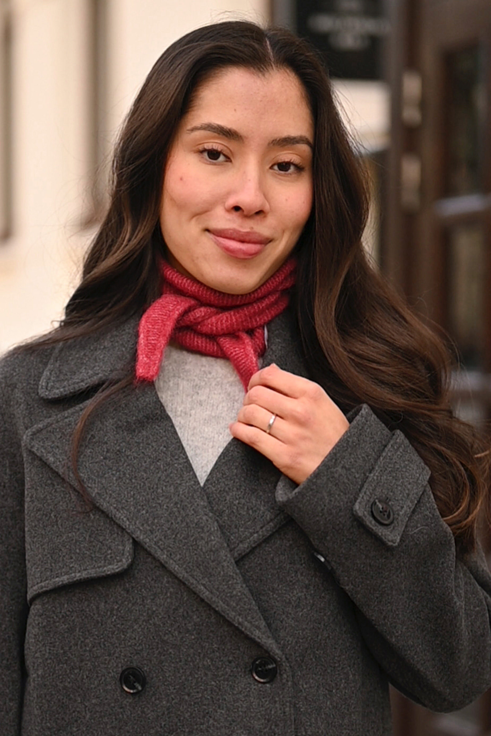 Sanor Diamond Scarf, Earth Red