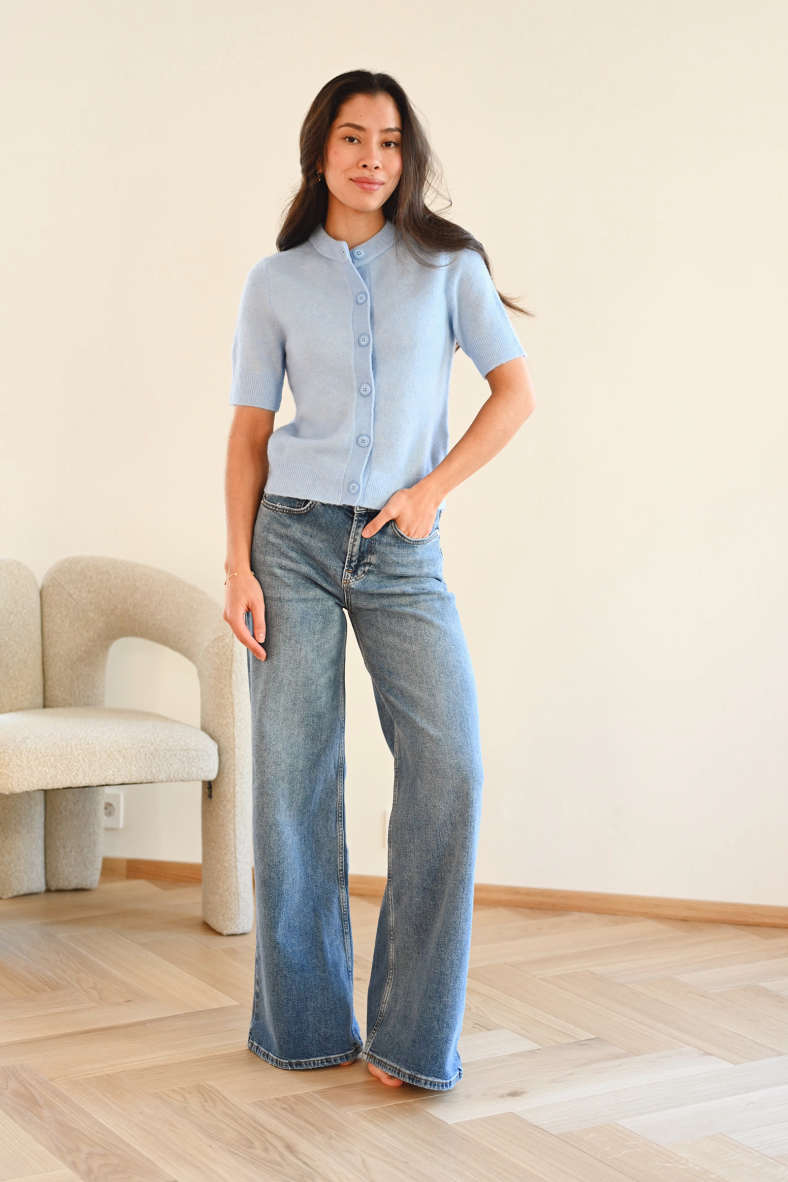 Sanoura SS Cardigan 7355, Della Robbia Blue - Bilde 3