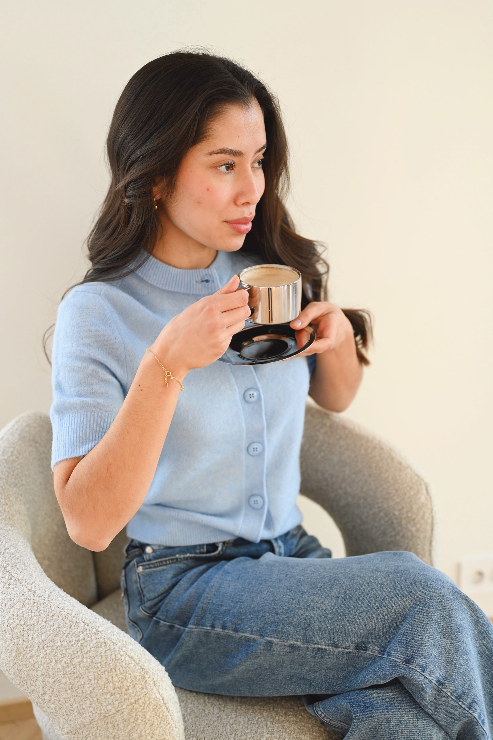 Sanoura SS Cardigan 7355, Della Robbia Blue - Bilde 2