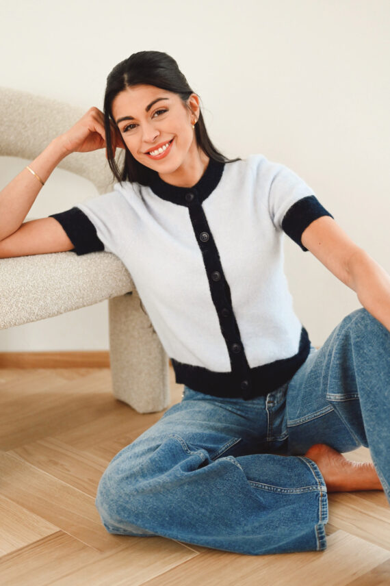 Sanoura SS Cardigan, Gray Dawn