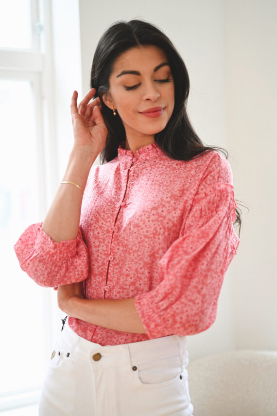 Seraphina 3/4 Shirt, F Rose Flower