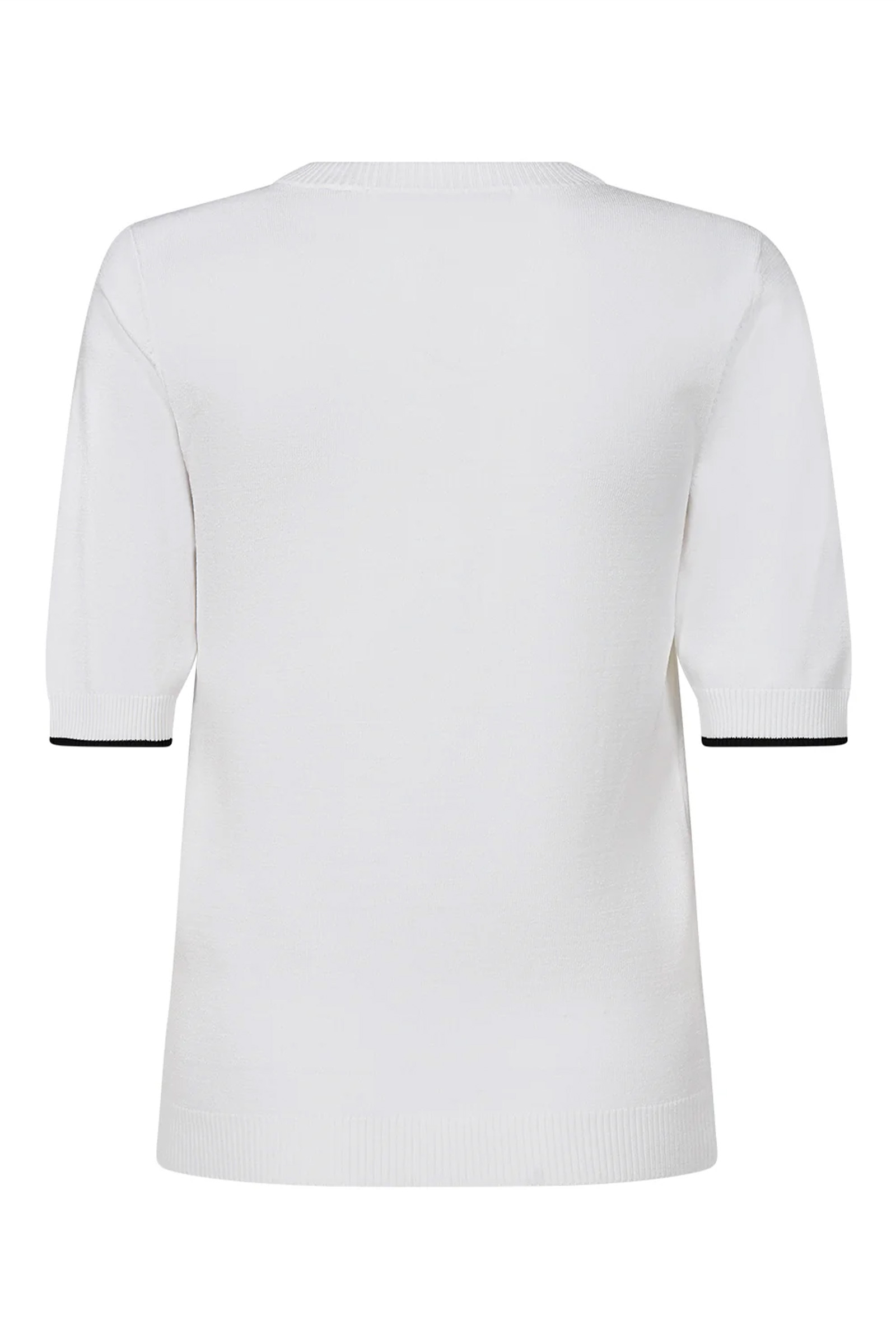 Vigga O-Neck Knit, White Black - Bilde 7