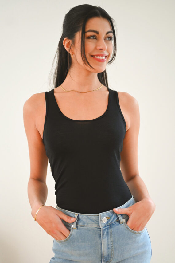 Wool Tencel Tanktop, Black