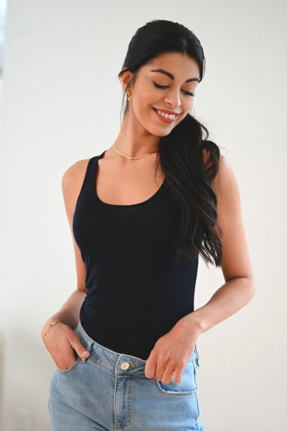 Wool Tencel Tanktop, Navy