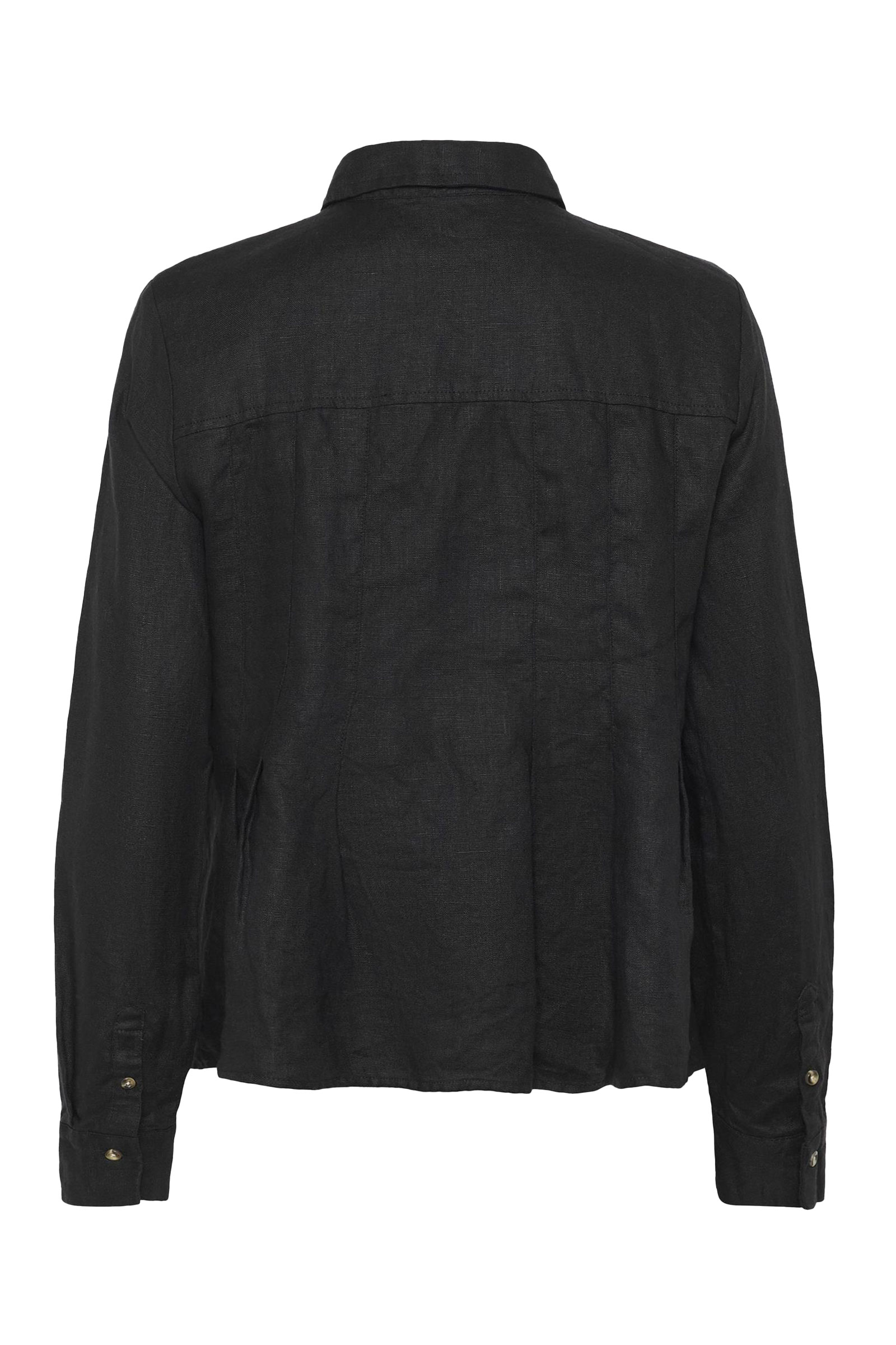 Dilana Pleated Shirt, Black - Bilde 2