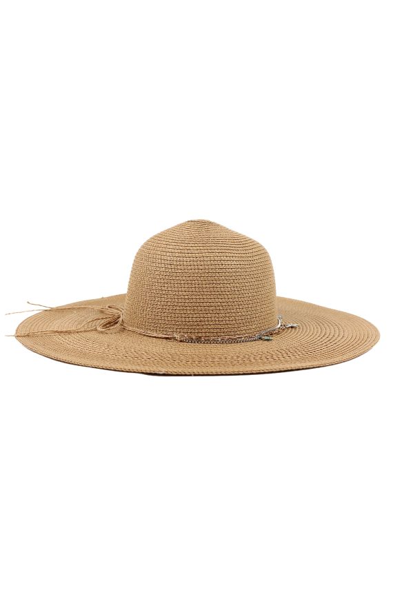 Solhatt Med Smykke, Beige