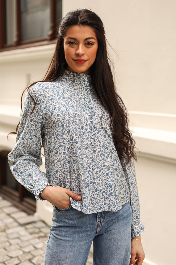 Astrid Shirt, Harbor Quiet Flowers