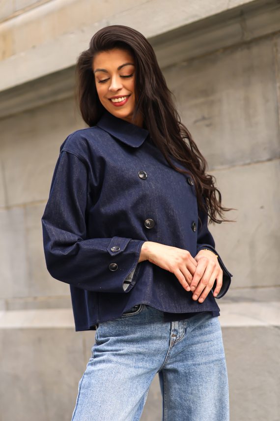 Cicely Trenchcoat, Dark Navy Denim