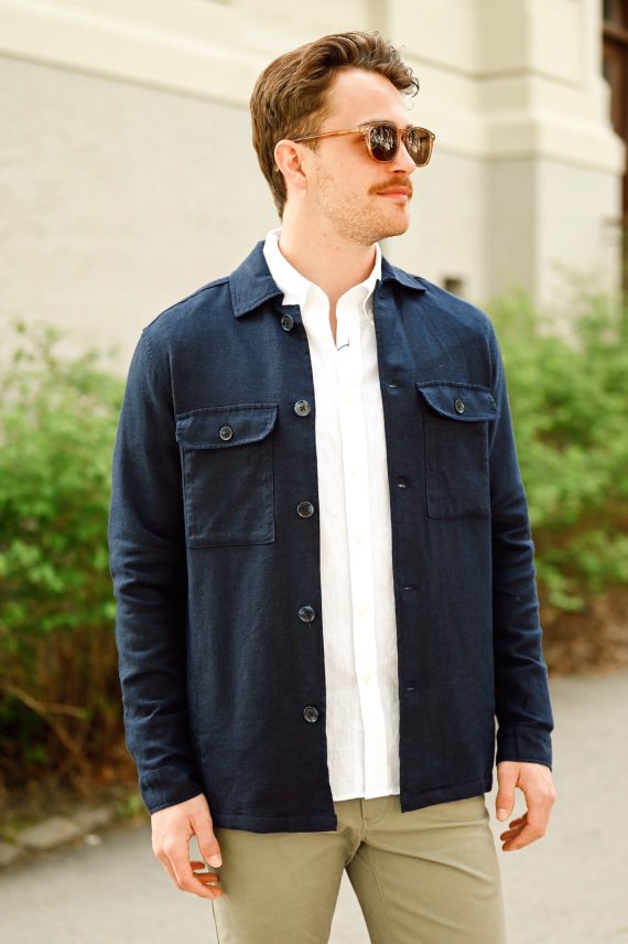 Julian Linen Shirt, Navy