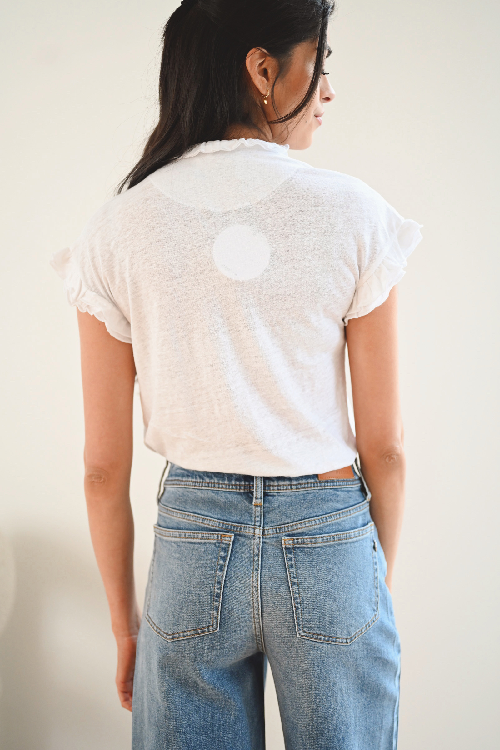 Karianne Linen Tee, Hvit - Bilde 7