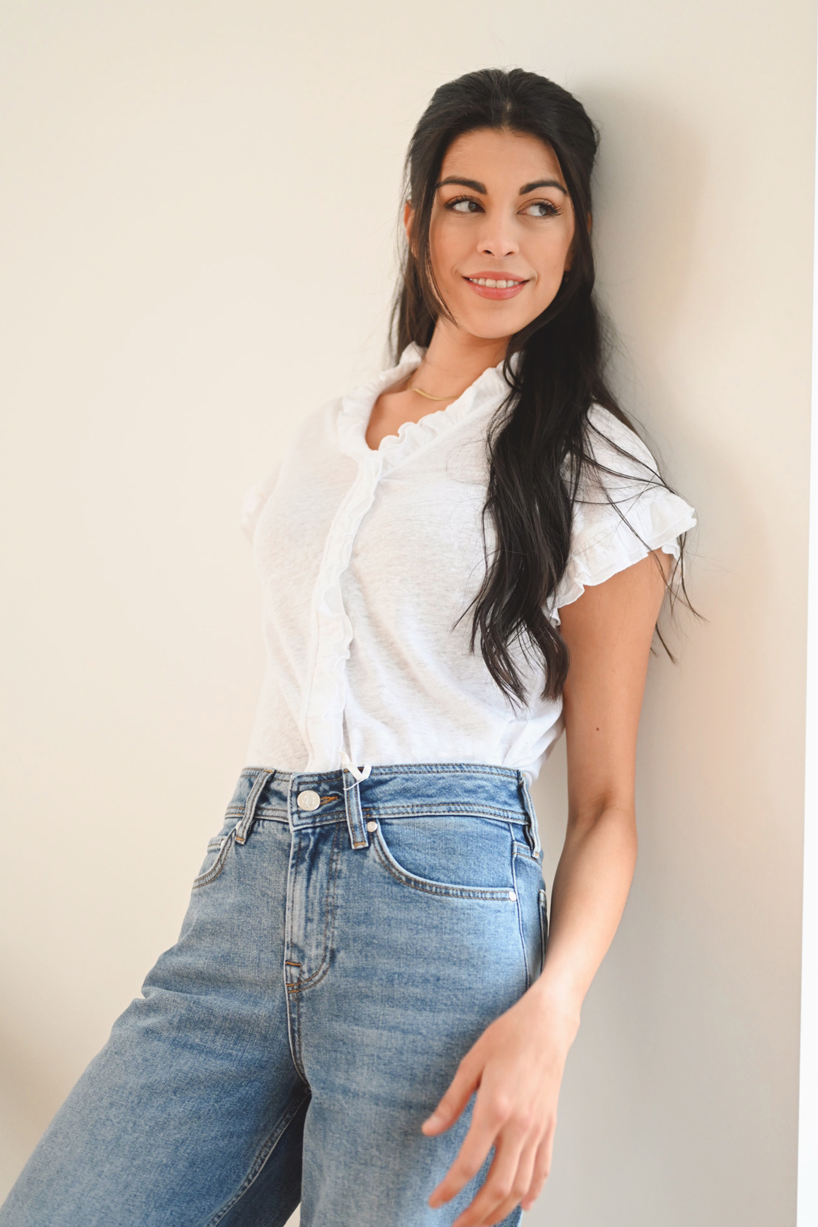Karianne Linen Tee, Hvit - Bilde 6