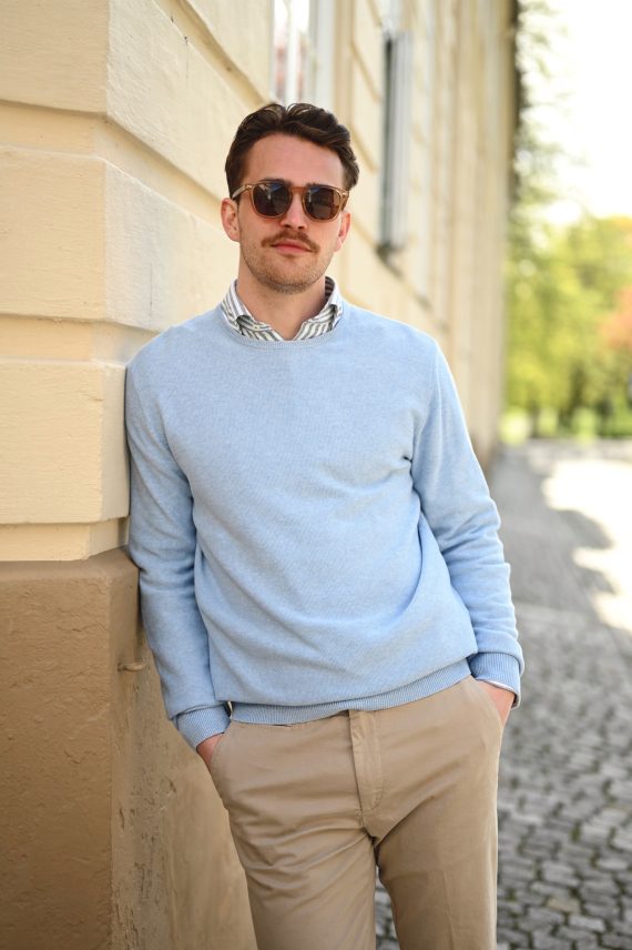 Noel Crew Neck, Light Blue