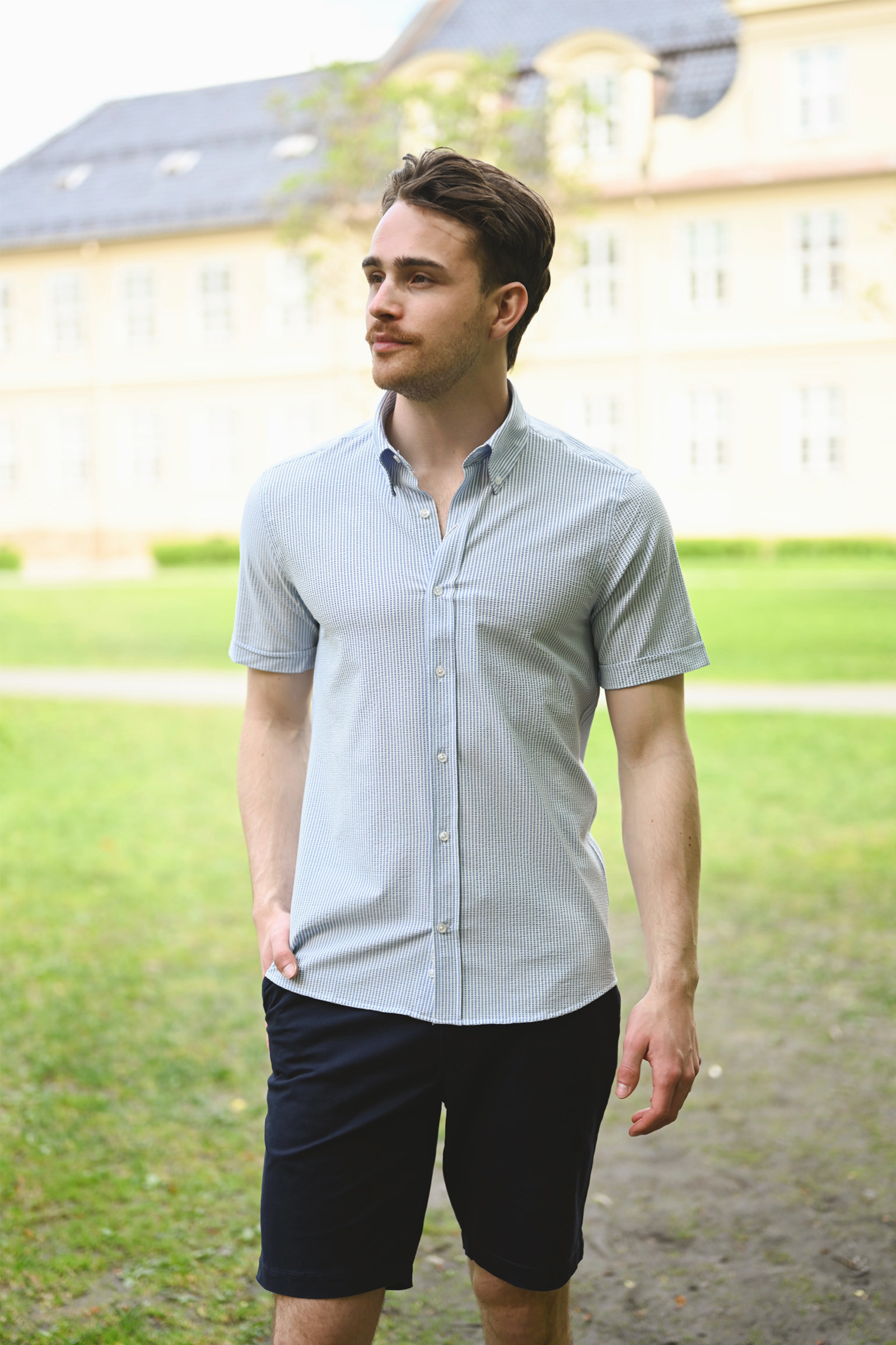 Wesley Shirt SS, Blue Stripe - Bilde 2