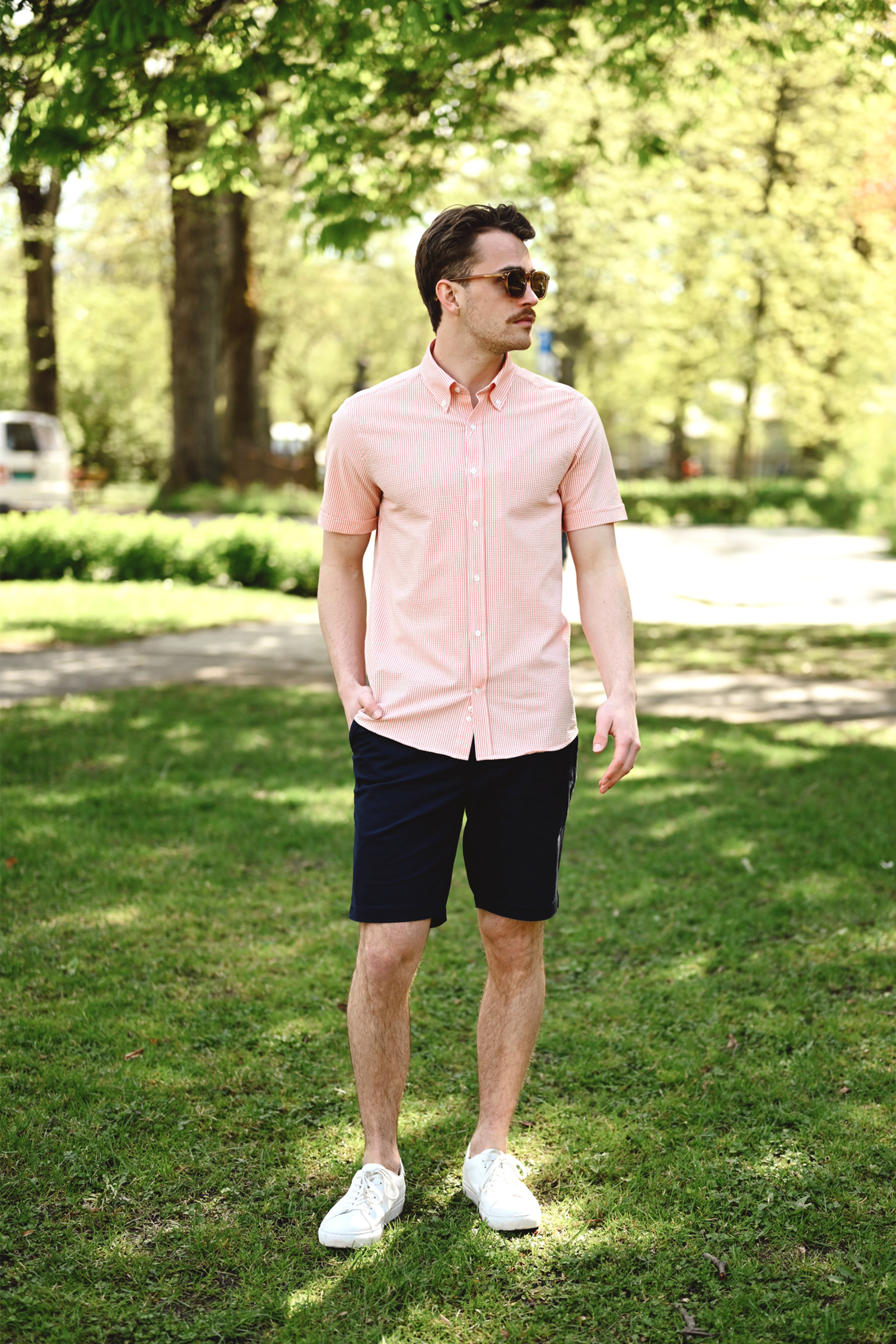 Wesley Shirt SS, Orange Stripe - Bilde 3