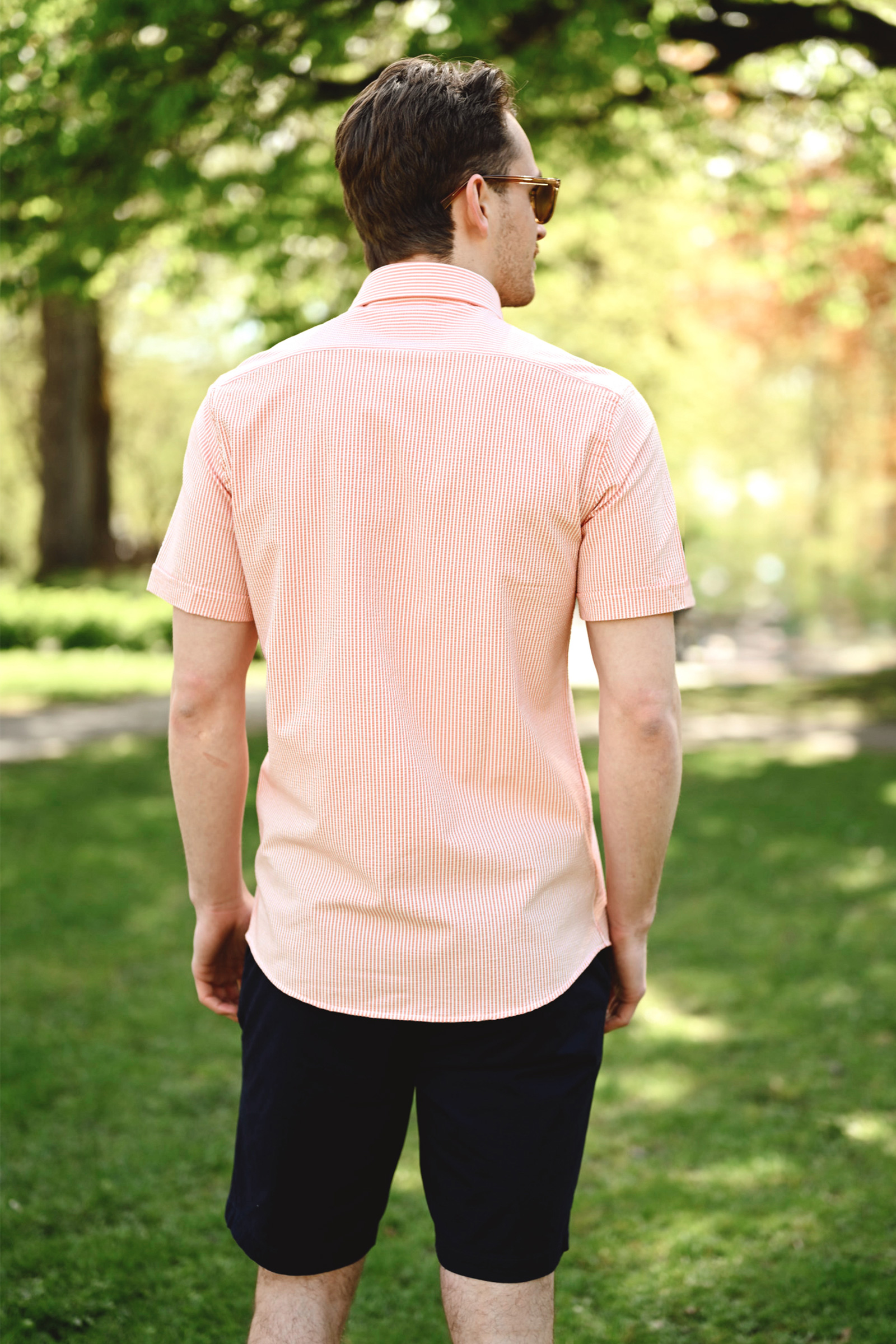 Wesley Shirt SS, Orange Stripe - Bilde 4