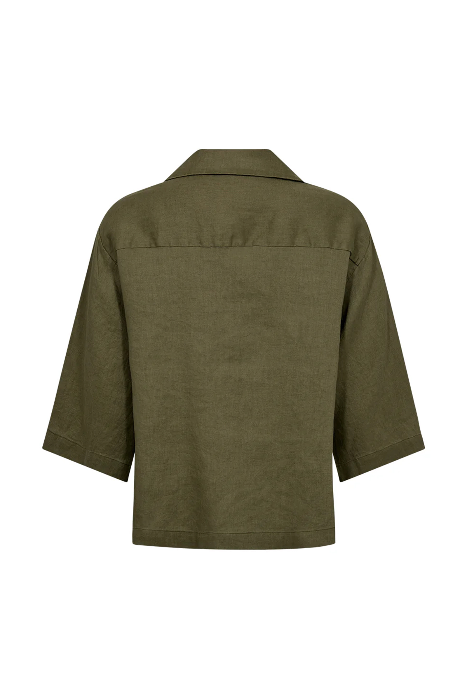 Lina Linen V-Neck, Faded Green - Bilde 4