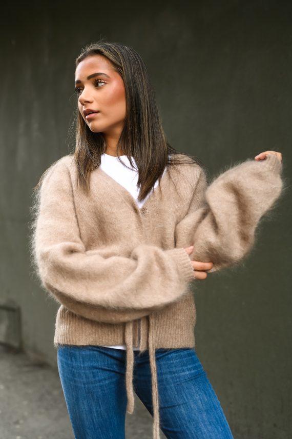 Malin Chunky Cardigan, Hazel Beige