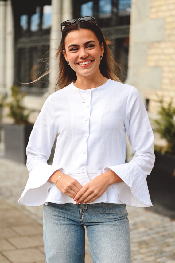 Maren Linen Jacket, White