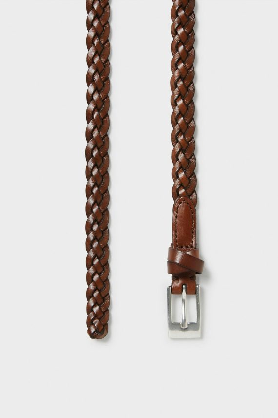Nibe Braided Belt, Mørk Brun