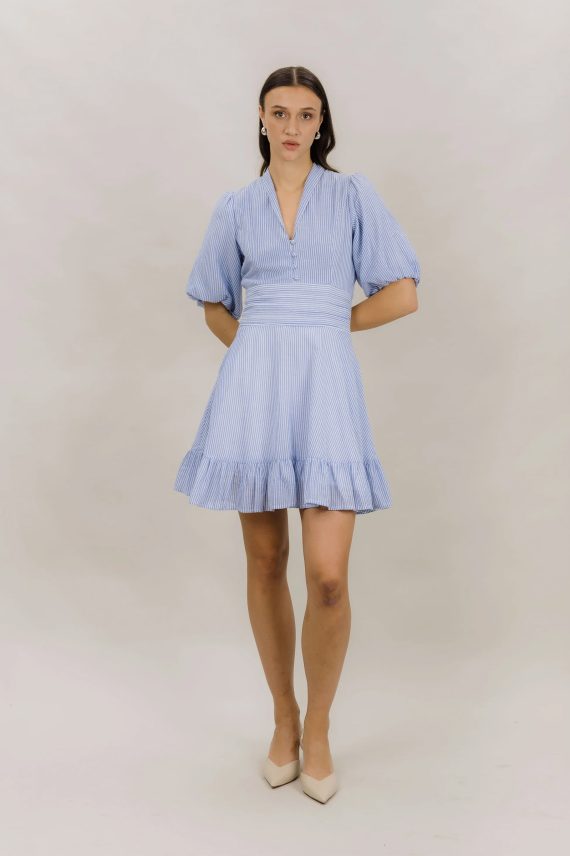 Papira Dress, Blue Stripes