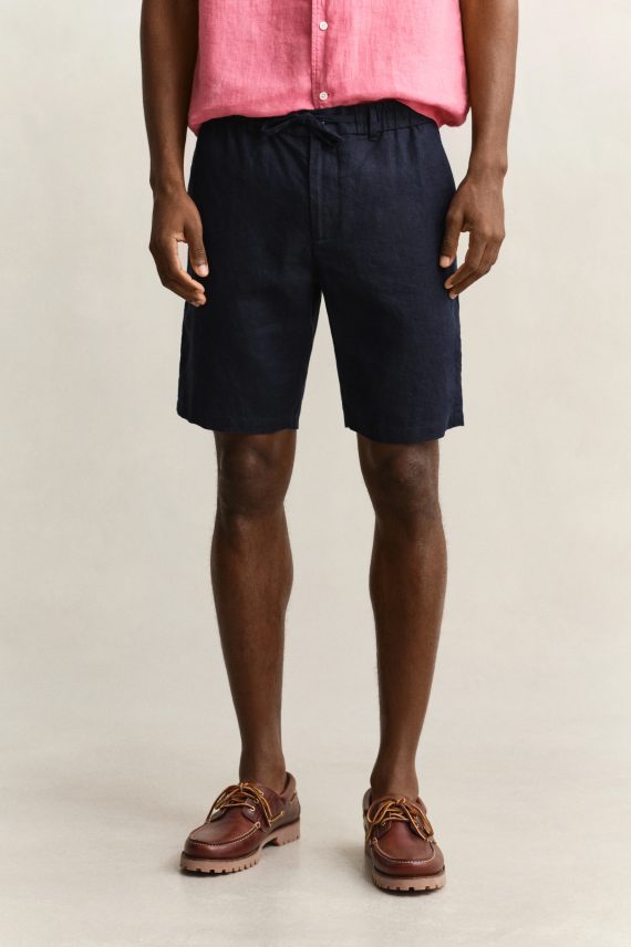 Reg Linen DS Shorts, Evening Blue