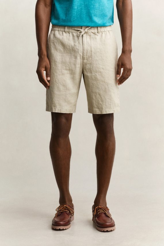 Reg Linen DS Shorts, Oat Beige